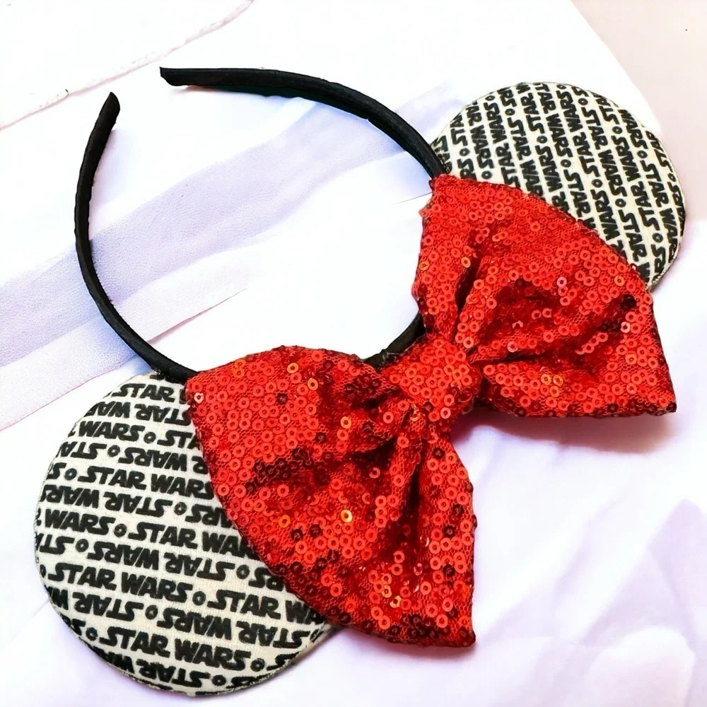 Star Wars Inspired Sequin Mouse Ears Headband, Darth Vader, Stormtrooper, NEW